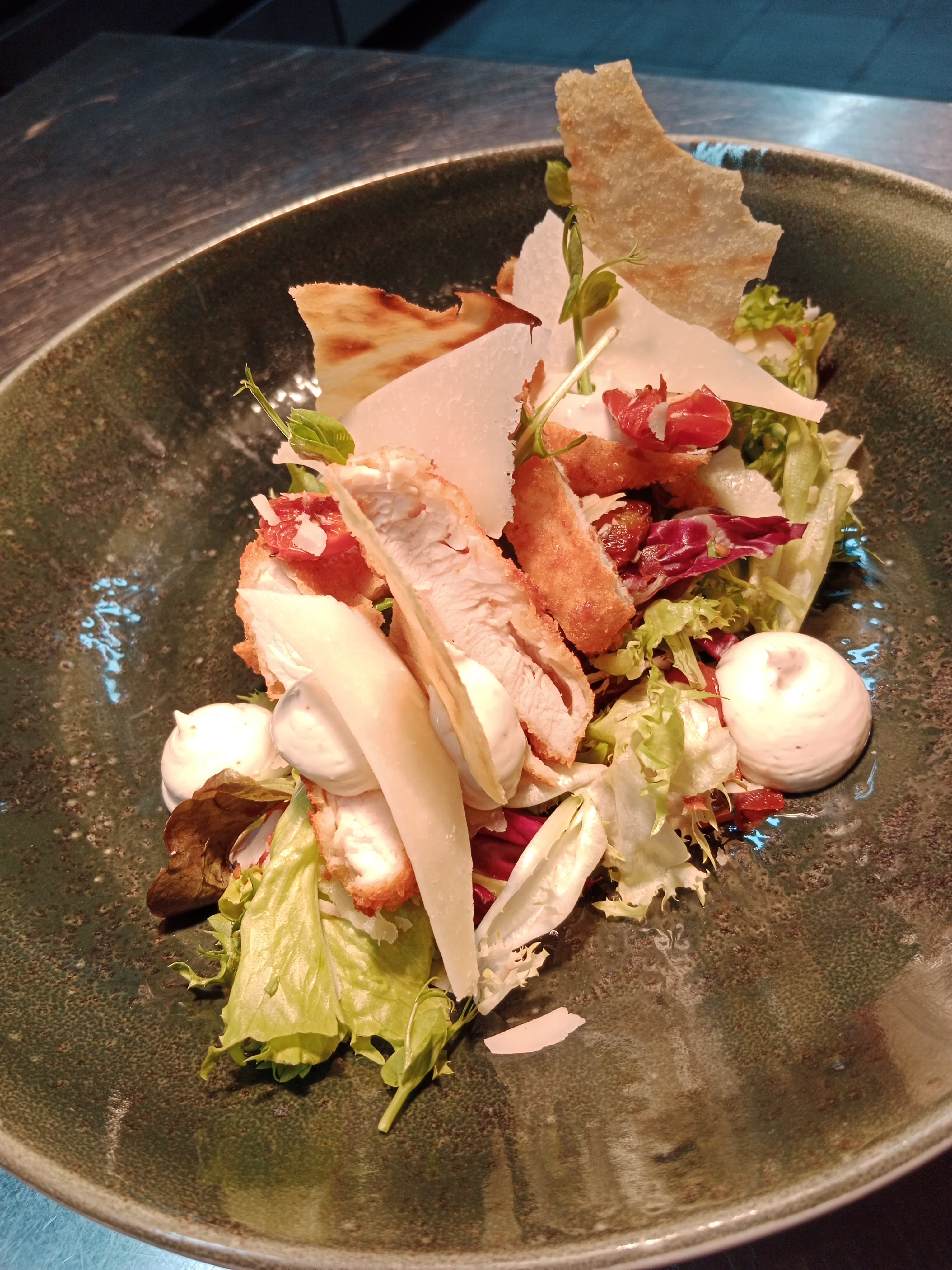 Gourmet salad with parmesan